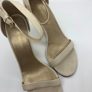 Stuart Weitzman Walkway Leather Ankle-Strap Wedge Sandal